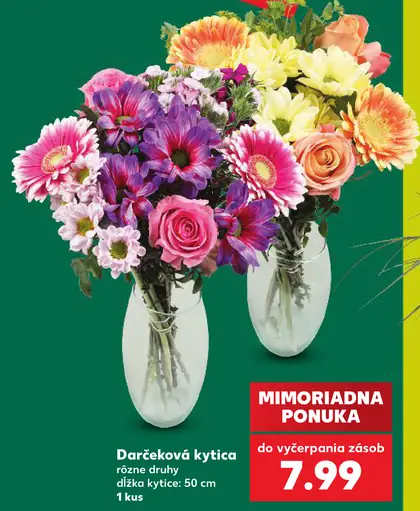 Darčeková kytica rezaných kvetov rôzne druhy
