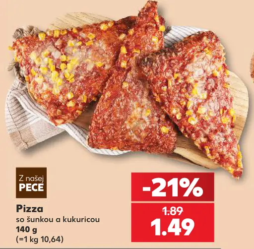 Z našej pece – Pizza so šunkou a kukuricou