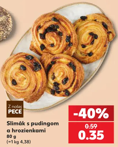 Z našej pece – Slimák s pudingom a hrozienkami
