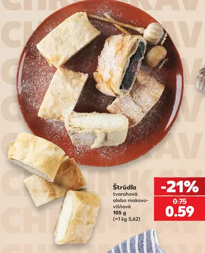 Štrúdľa tvarohová alebo makovo-višňová