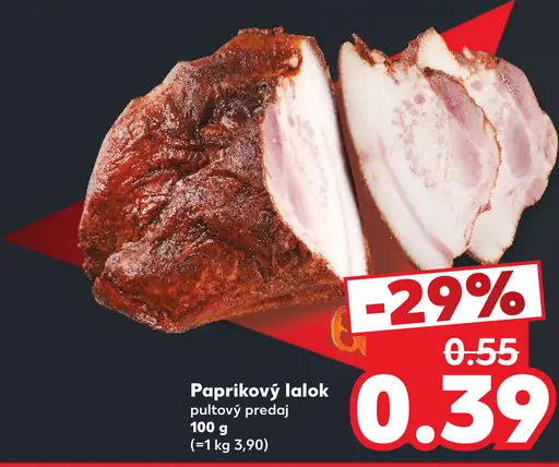 Paprikový lalok, pultový predaj