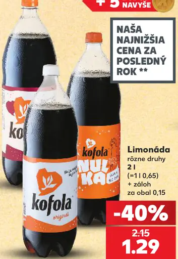 Kofola limonáda rôzne druhy