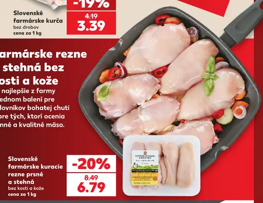 Slovenské farmárske kuracie rezne prsné a stehenné bez kosti a kože