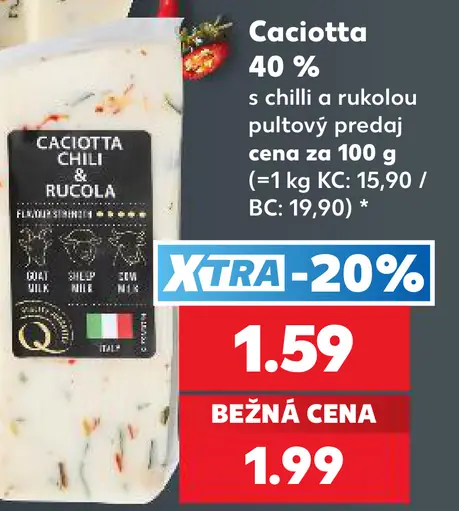 Caciotta s chilli a rukolou 40 %