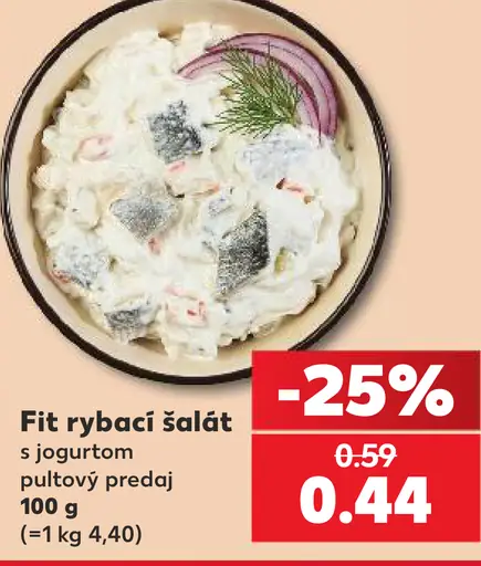 Fit rybací šalát s jogurtom