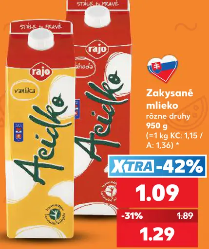 Rajo Zakysané mlieko rôzne druhy
