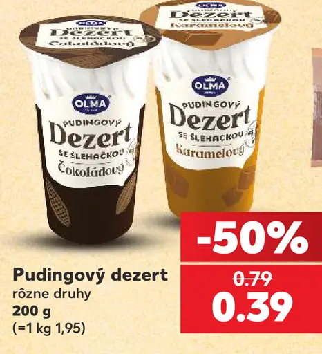 Olma pudingový dezert, rôzne druhy: čokoládový, karamelový