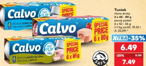 Calvo Tuniak rôzne druhy