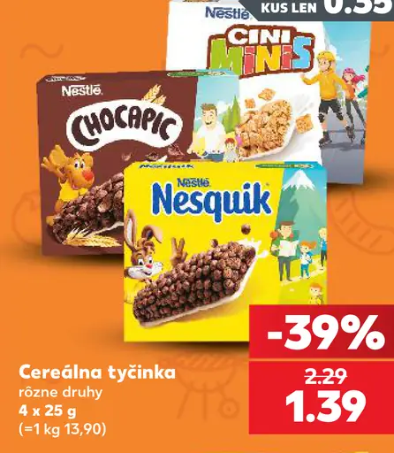 Nestlé cereálie – Chocapic, Cini Minis, Nesquik, Lion