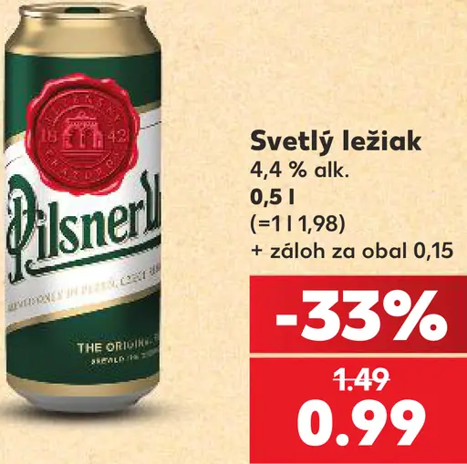 Pilsner Urquell Svetlý ležiak plechovka