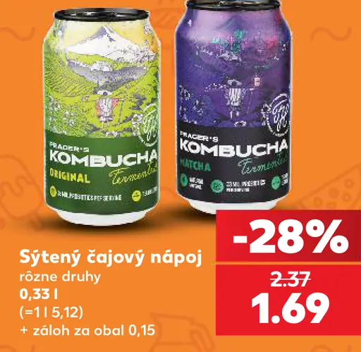 Prager’s sýtený čajový nápoj, rôzne druhy, plechovka