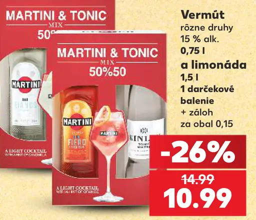 Martini & Tonic darčekové balenie, vermút a limonáda