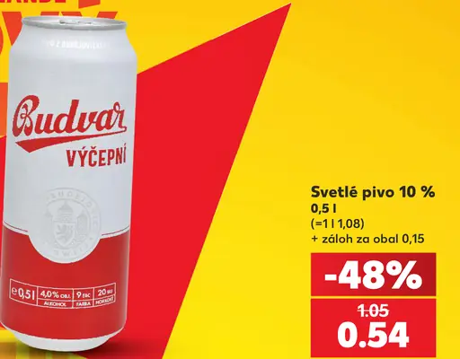 Budvar svetlé pivo 10 % plechovka
