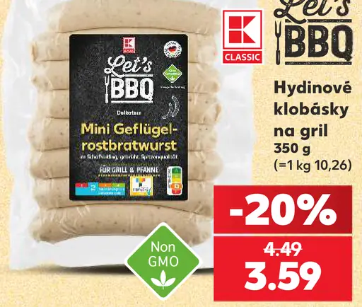 Let's BBQ hydinové klobásky na gril