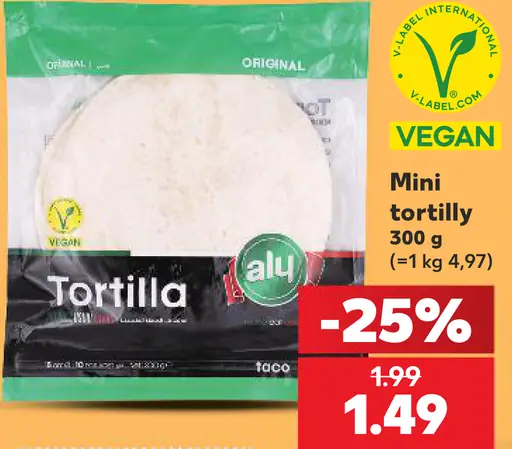 Mini tortilly vegan