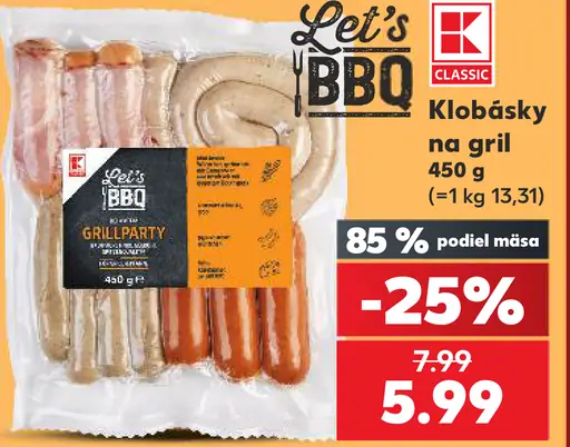 K-Classic Klobásky na gril
