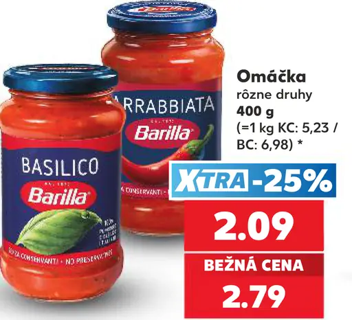 Barilla omáčka rôzne druhy