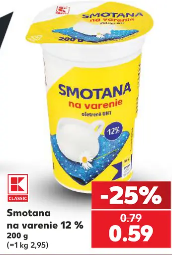 K-Classic smotana na varenie 12%