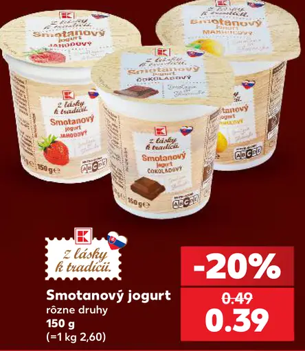 K-Classic Smotanový jogurt rôzne druhy