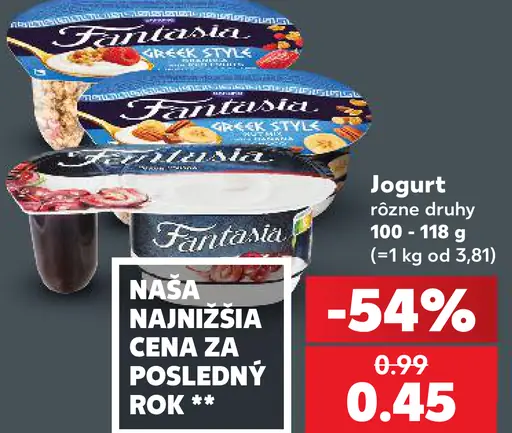 Fantasia jogurt rôzne druhy