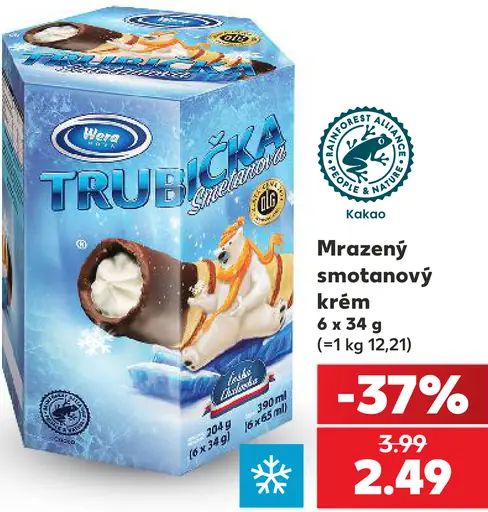 Wera mrazený smotanový krém v trubičkách