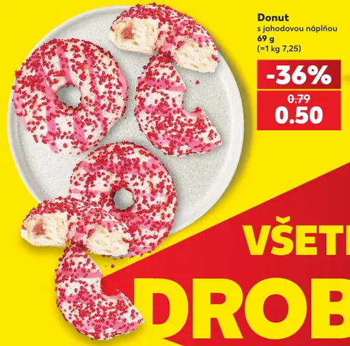 Donut s jahodovou príchuťou
