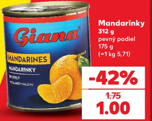 Giana mandarínky v pevnom podiele
