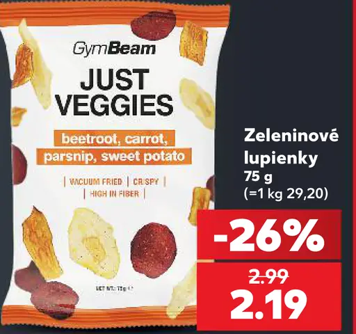GymBeam Just Veggies zeleninové lupienky