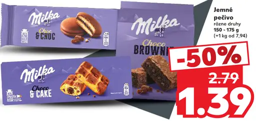 Milka čokoládové dezerty Choc & Choc, Choco Brownie a Choco & Cake