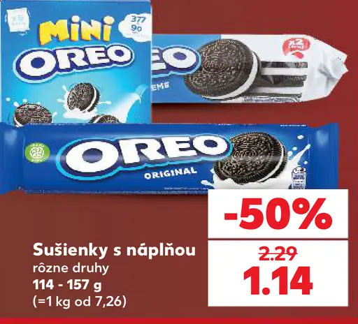 Oreo sušienky s náplňou rôzne druhy