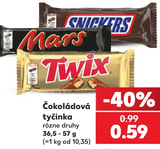 Čokoládová tyčinka, rôzne druhy