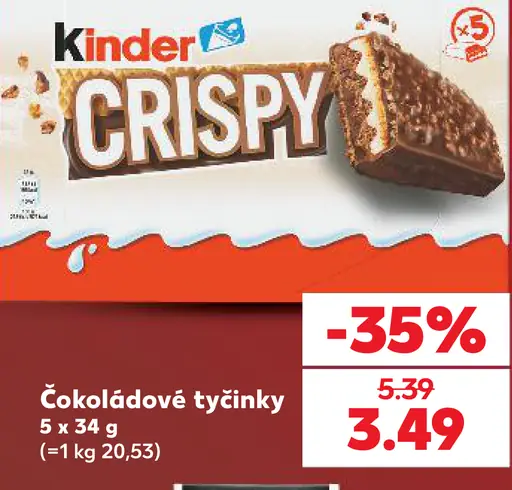 Kinder Crispy čokoládová tyčinka