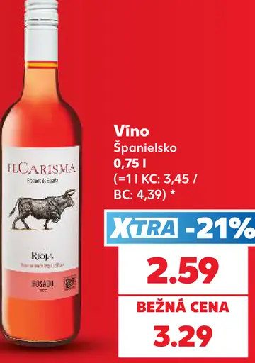 El Carisma Vino Tinto, španielske červené víno
