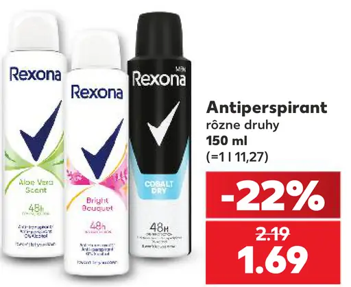 Rexona antiperspirant rôzne druhy