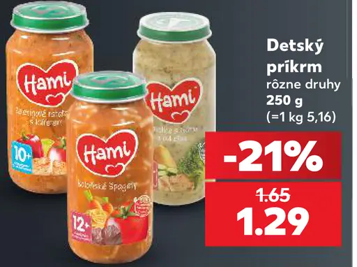 Hami detský príkrm rôzne druhy