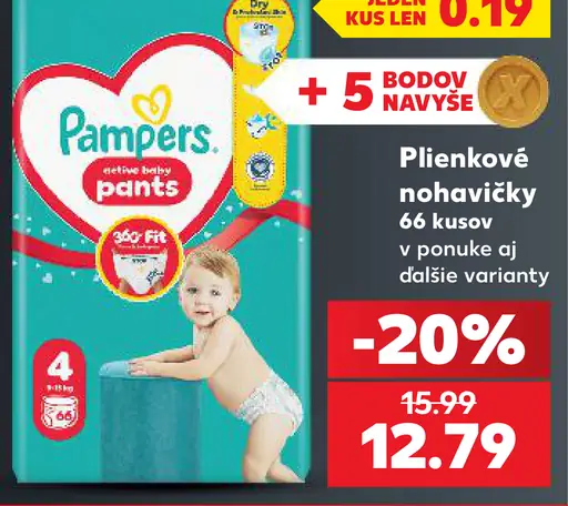 Pampers Pants plienkové nohavičky, veľkosť 4