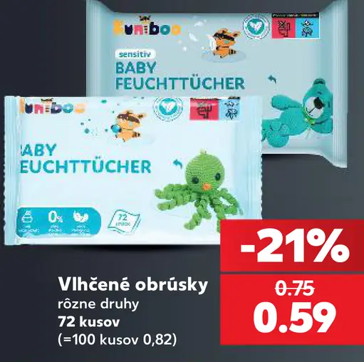 Uniboo vlhčené obrúsky, rôzne druhy