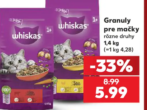 Whiskas granuly pre mačky