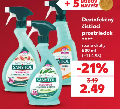 Sanytol dezinfekčný čistiaci prostriedok, rôzne druhy