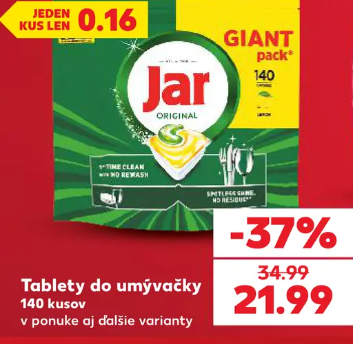 Jar tablety do umývačky rôzne druhy