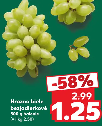 Biele hrozno bezjadierkové