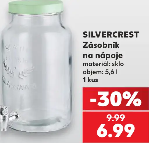 SilverCrest zásobník na nápoje zo skla, objem 5,6 l