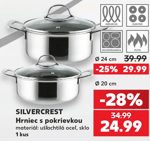 SilverCrest hrniec s pokrievkou, Ø 24 cm
