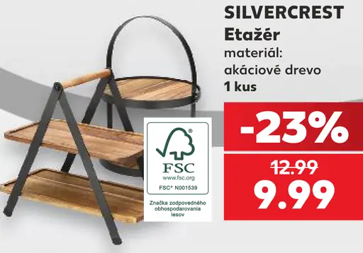 SilverCrest etažér z akáciového dreva