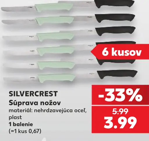 Silvercrest súprava nožov vrátane stojana