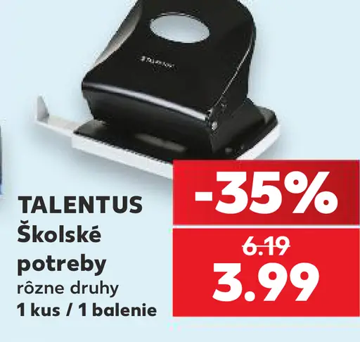 Talentus školské potreby – rôzne druhy, napríklad nožnice, kružidlá a dierovačky