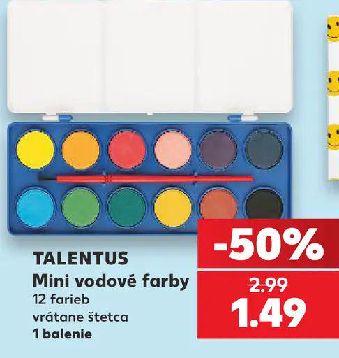 Talentus mini vodové farby vrátane štetca