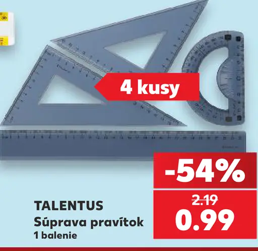 Talentus súprava pravítok