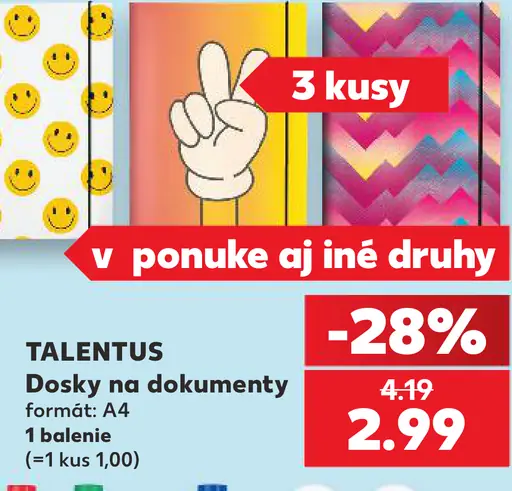 Talentus dosky na dokumenty A4