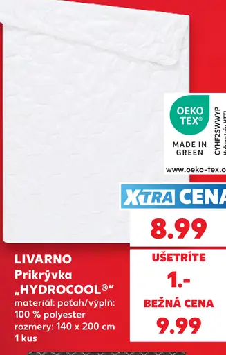 Livarno prikrývka „Hydrocool®“, materiál poťah a výplň 100 % polyester, rozmery 140 × 200 cm